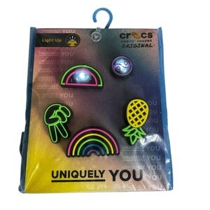 CROCS Kids Light-Up Jibbitz Charms - Rainbow and Pineapple